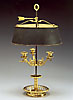 A very rare Restauration gilt bronze Lampe Bouillotte